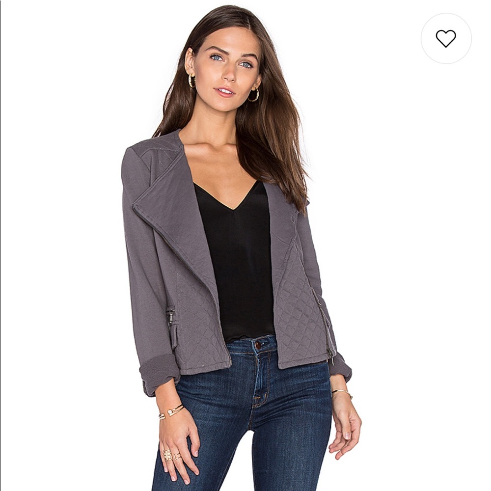 SOFT JOIE JAYLA MOTO JACKET IN WASHED CAVIAR XS